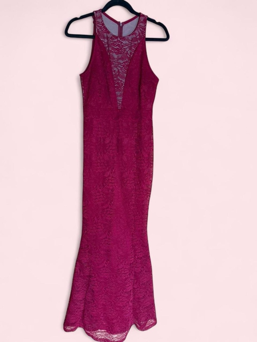 Maria Bonita Lace Maxi Dress with Illusion Neckline